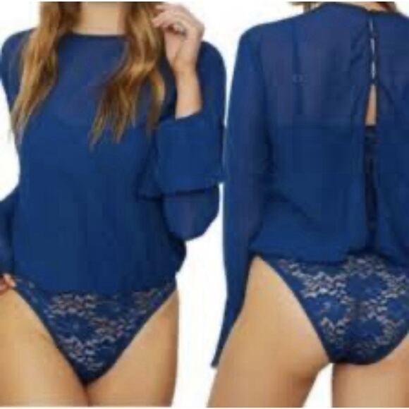 NWT We Are HAH Size Small Navy Long Sleeve Bodysuit - Picture 2 of 7